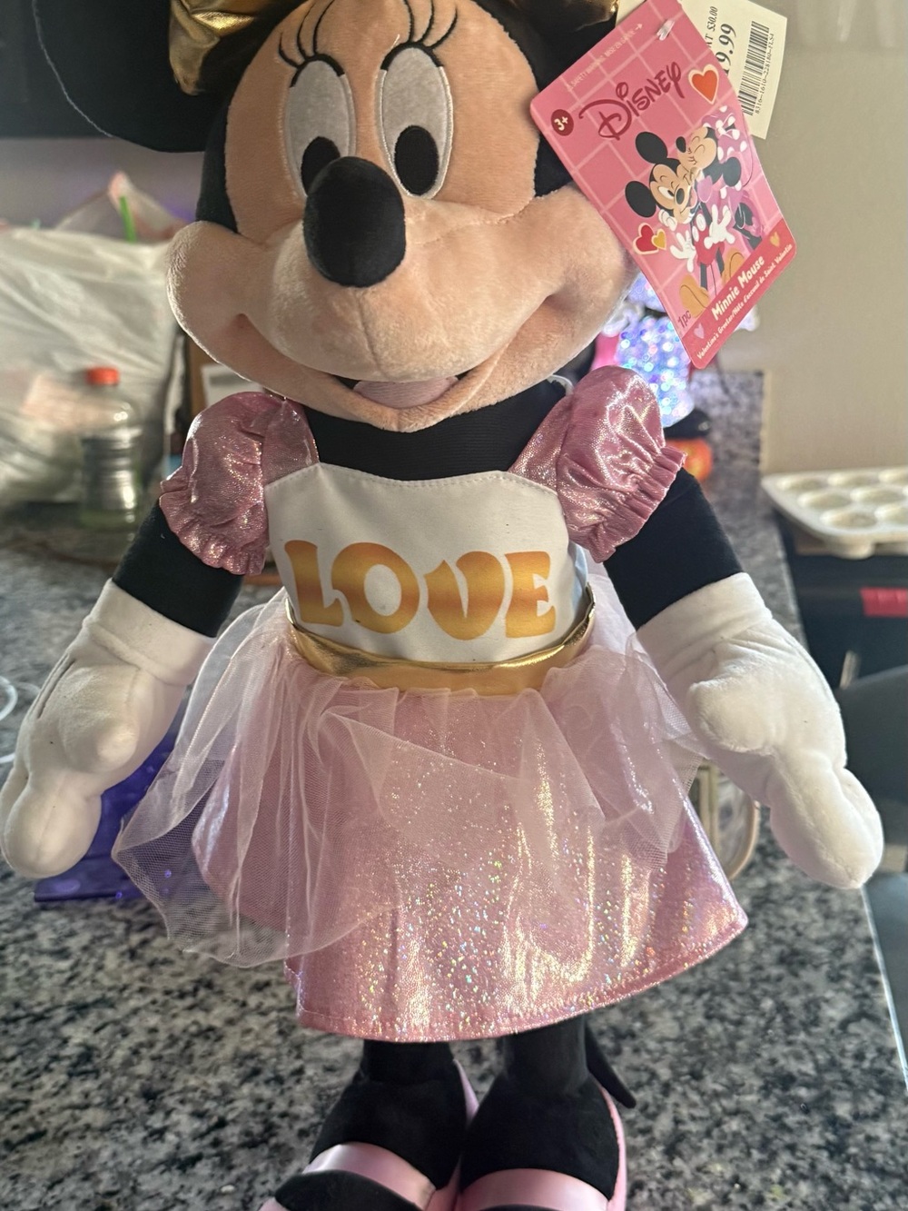Disney Minnie Mouse Pink and Gold Plush Dress Costume